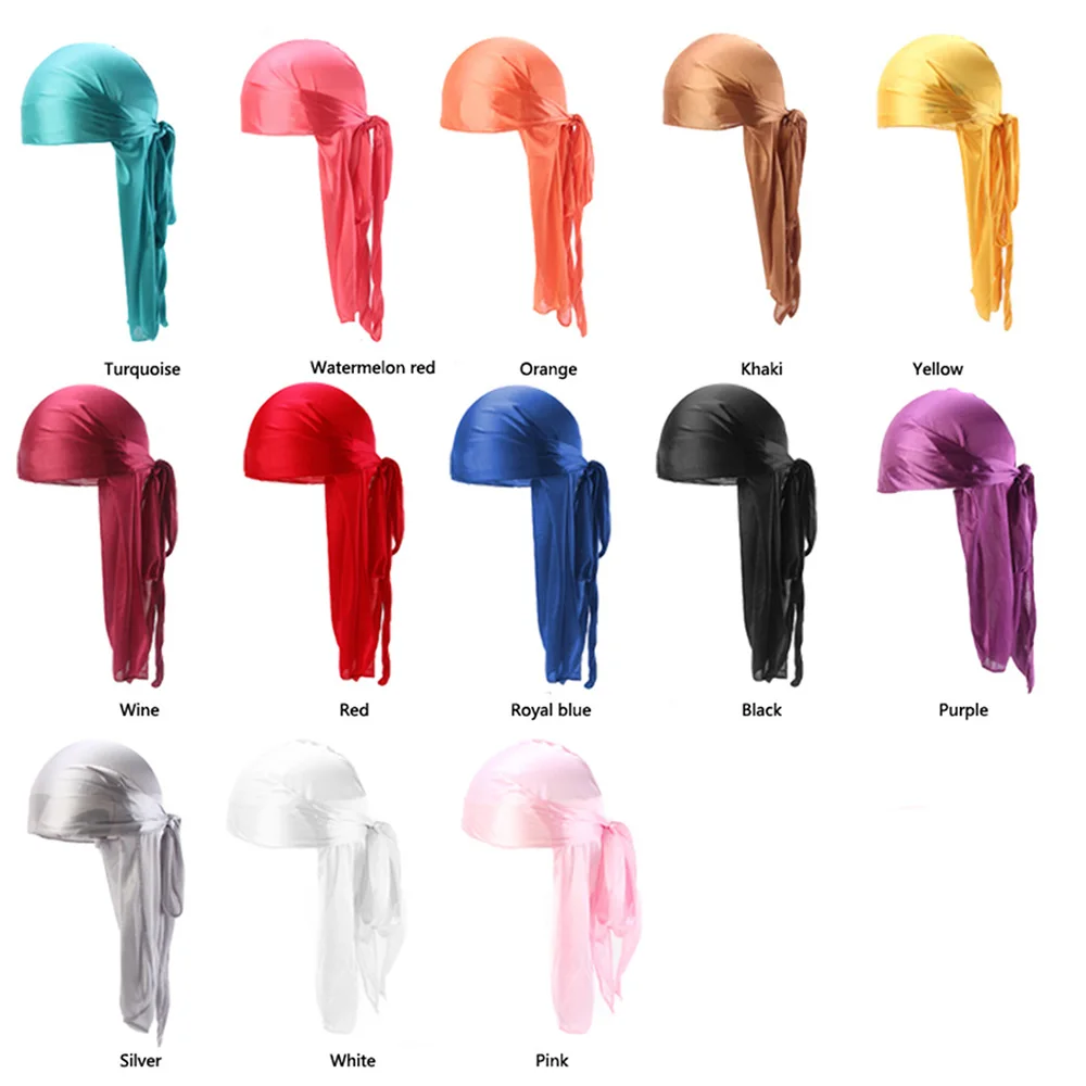 Мужские и женские ремешки для волос Durag однотонные шелковые 13 шт./упак.| |