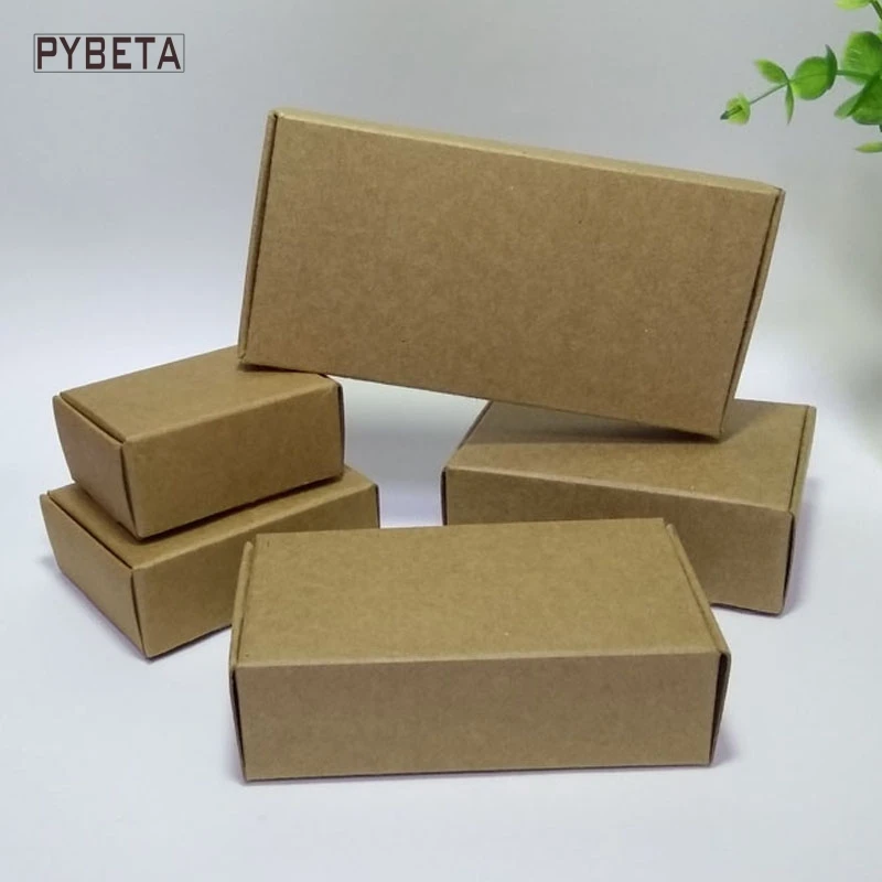 

50pcs- (80-133mm) Blank kraft paper packaging box for handmade soap candies jewelry accessories gift boxes