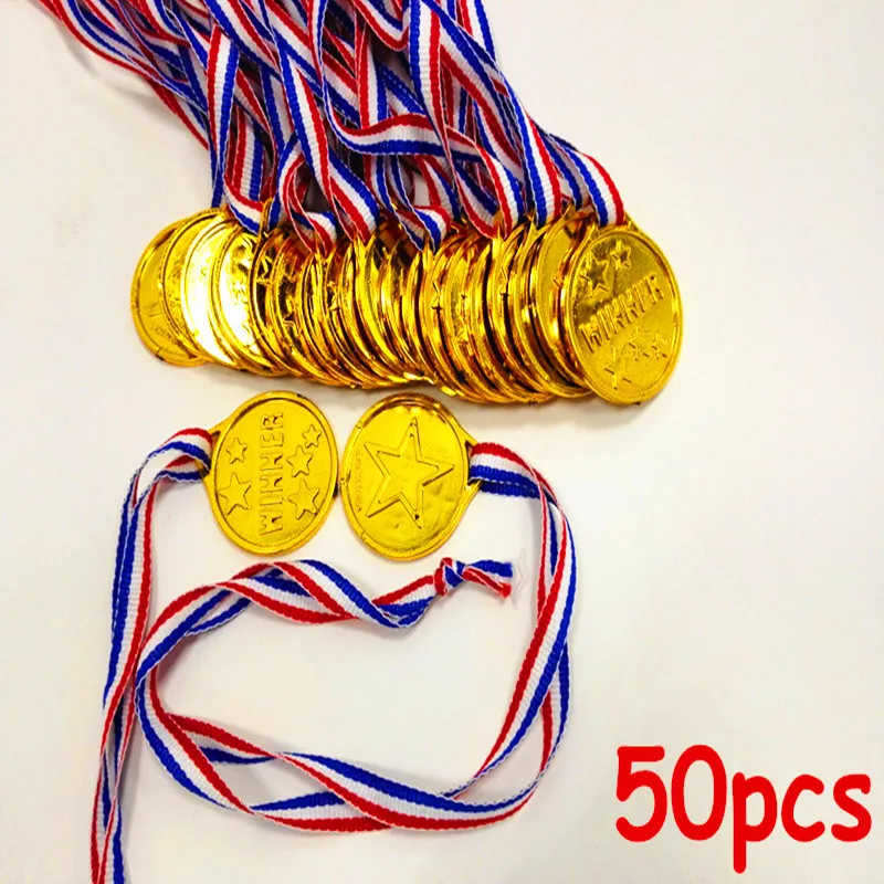 50 шт. Детские Золотые пластиковые медали победители|toys for|toys for kidstoys kids party |