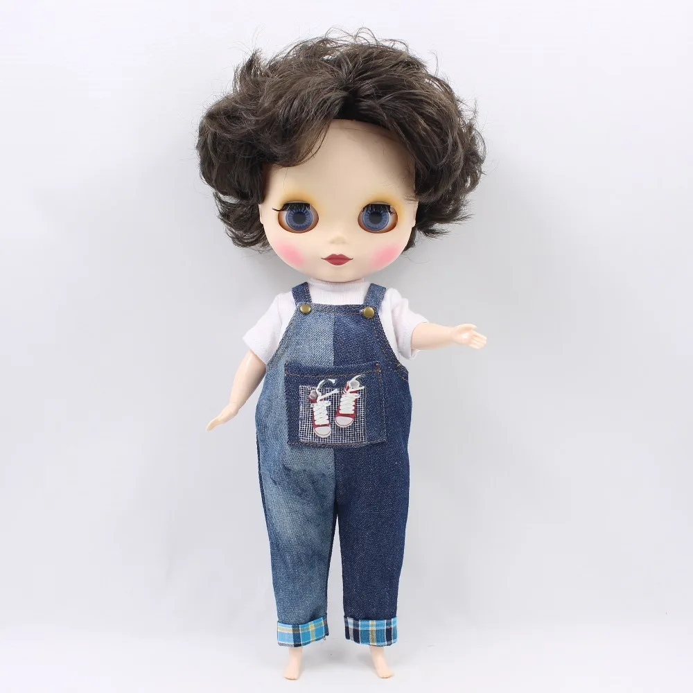 Ледяной DBS Blyth кукла 1/6 30 см Черный Короткий волос Жир Тела белая кожа