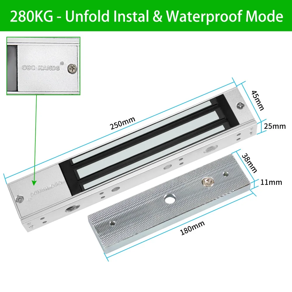 280kg waterproof 60 кг/180 кг/280 кг Электрический магнитный замок электромагнитный электронный дверной замок отказоустойчивый DC12V водонепроницаемый/сигнал Отзывы/встроенный - Цвет: 280kg waterproof