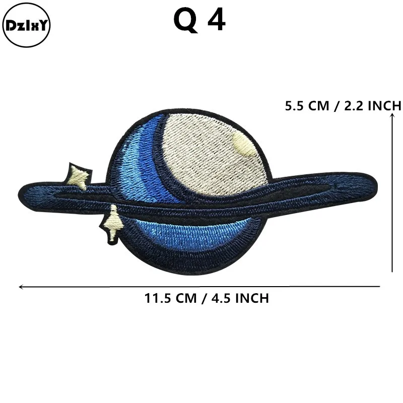 1-PCS-Q-4 1 шт. UFO чужеродные железные нашивки для одежды наклейки астронавт полосы аппликации на одежду космическая планета вышитые значки - Цвет: 1-PCS-Q-4