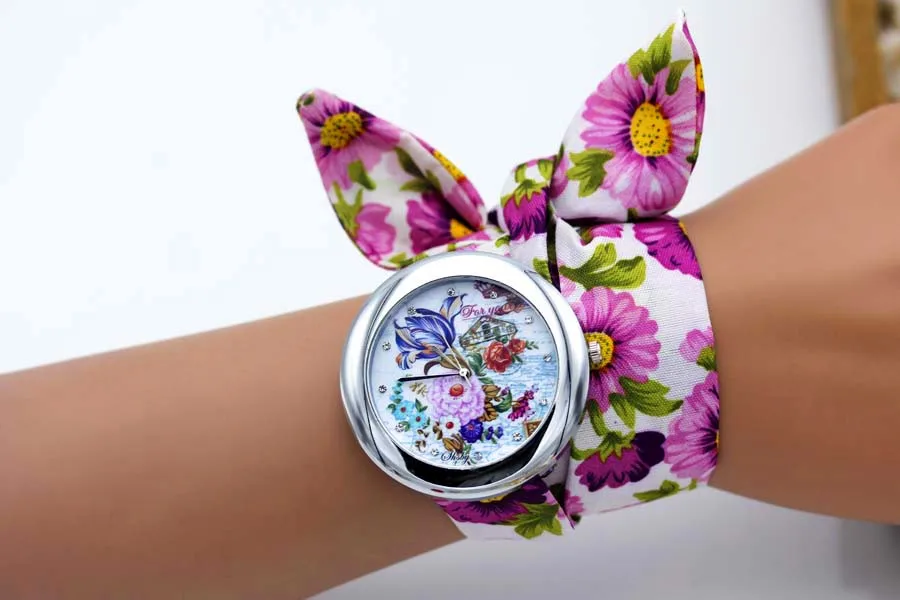 Shsby брендовые уникальные женские наручные часы из цветочной ткани, МОДНЫЕ ЖЕНСКИЕ НАРЯДНЫЕ часы, высококачественные тканевые часы, милые часы-браслет для девушек