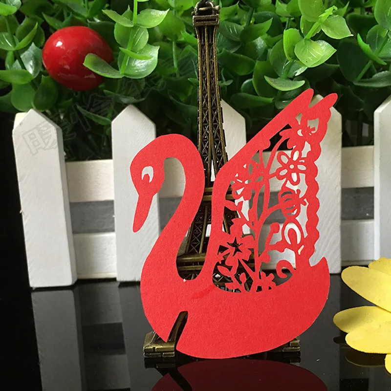 50 шт. Лебедь лазерная резка место карты/фотоальбом/чашки карты/стеклянные