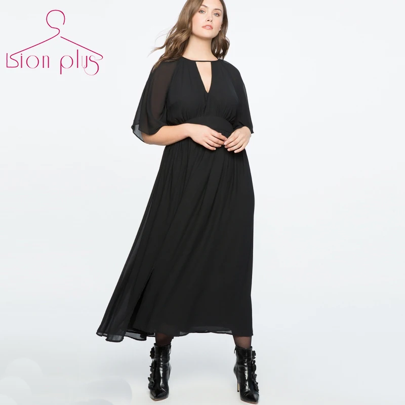 7XL 6XL шифон Для женщин летнее платье 2018 плюс Размеры офисные Стиль Высокая Талия