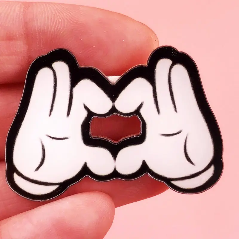 1 1 шт., акриловая брошь с Микки Маусом из мультфильма Harajuku Icons, Значки для девочек, булавка, украшение для рюкзака, броши для рукоделия - Цвет: 1