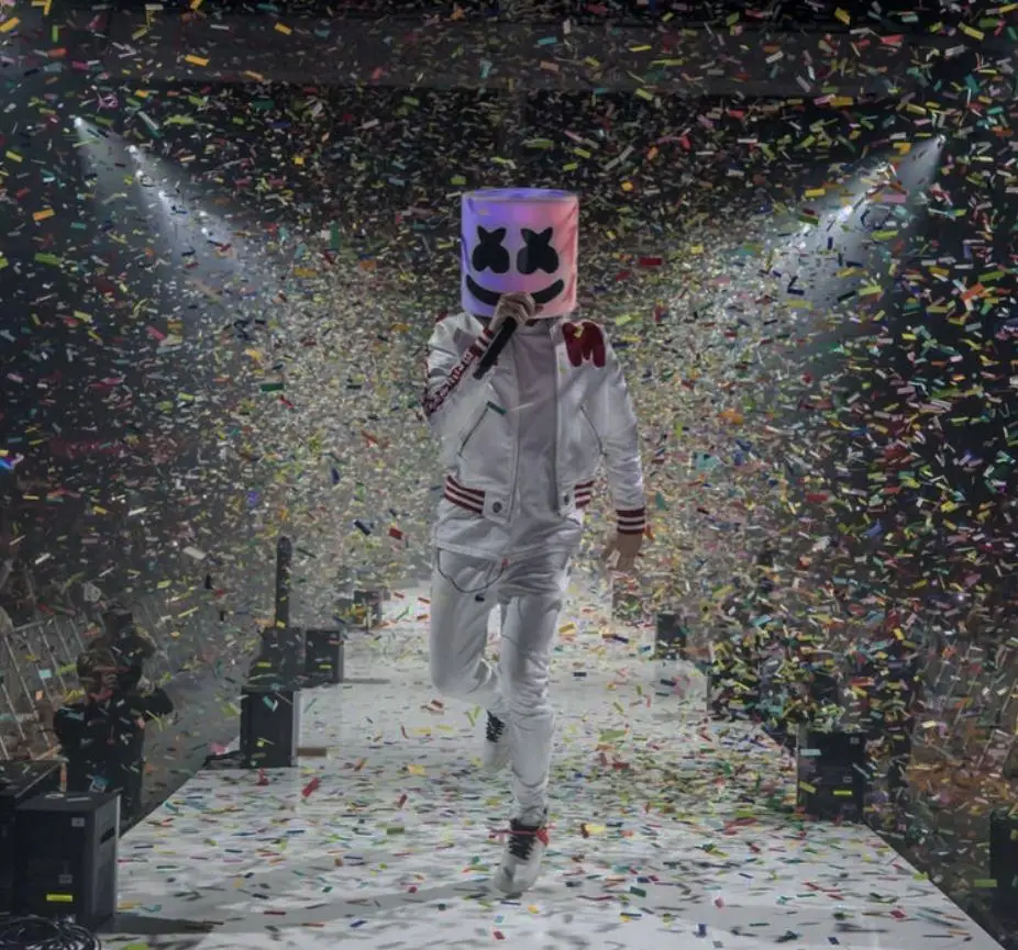 Закрученный сахар Dj Marshmello световой светодиодный маска шлем Косплэй опора для ночного клуба Электрический слог сто DJ Бар вечерние Rave оборудования