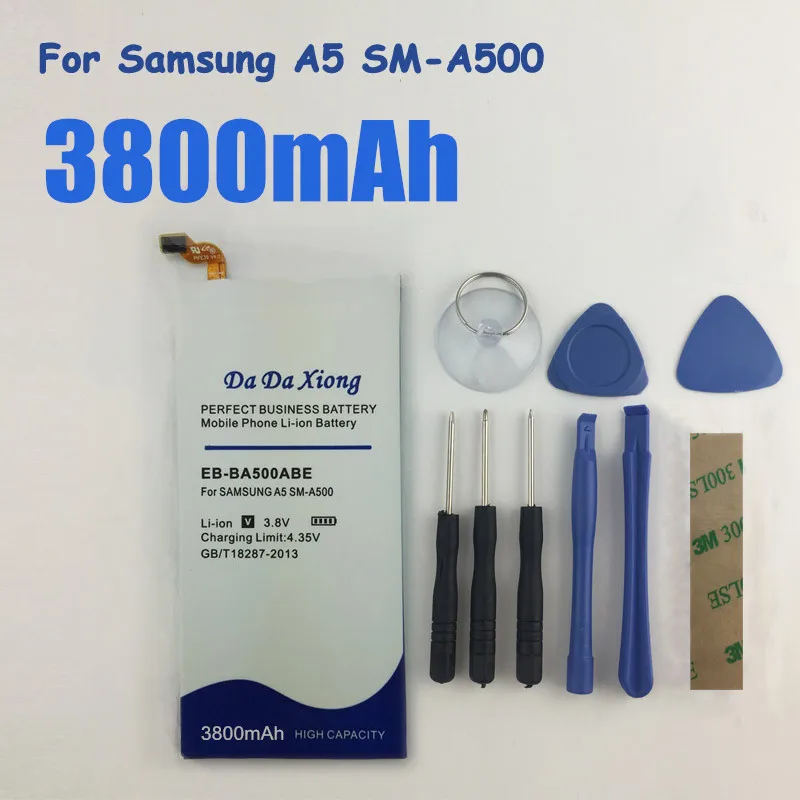 Аккумулятор большой емкости 3800 мАч для Samsung Galaxy A5 A5000 A5009 EB BA500ABE A500F SM A500|battery for