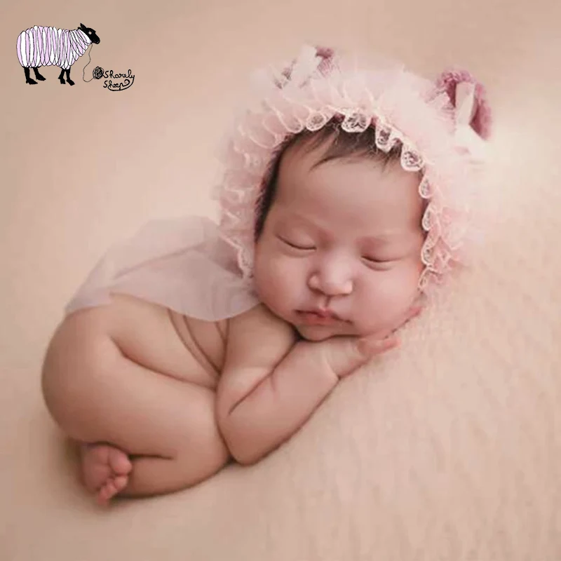 

Детская кружевная шляпа для новорожденных девочек, аксессуары для фотосъемки, мохеровая шапка, реквизит для фотосъемки