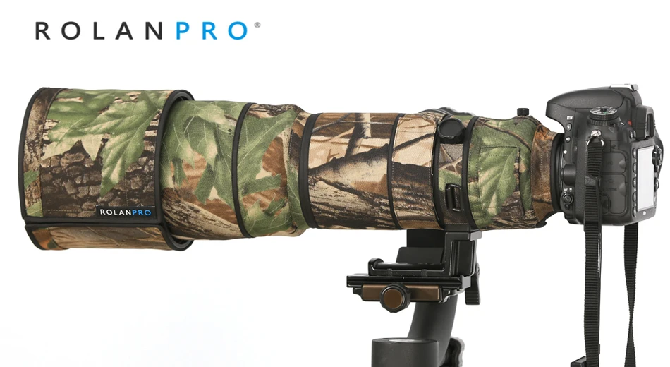 Водонепроницаемый чехол ROLANPRO с камуфляжным покрытием для объектива Nikon AF S VR 200 400