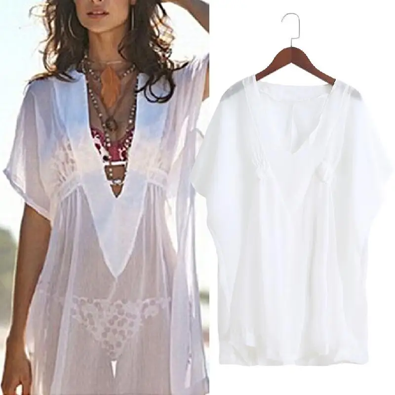 

Women Sexy Lady Bikini Perspective V-neck Swimsuit Swimwear Beach Dress