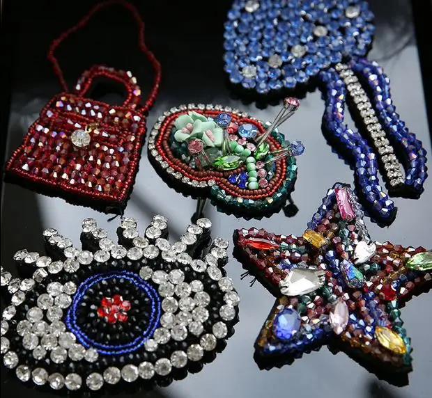 

3D Handmade Rhinestone Patches for clothing DIY Star eyes medusa Jellyfish beaded applique Sewing Sequin Parches for clothes