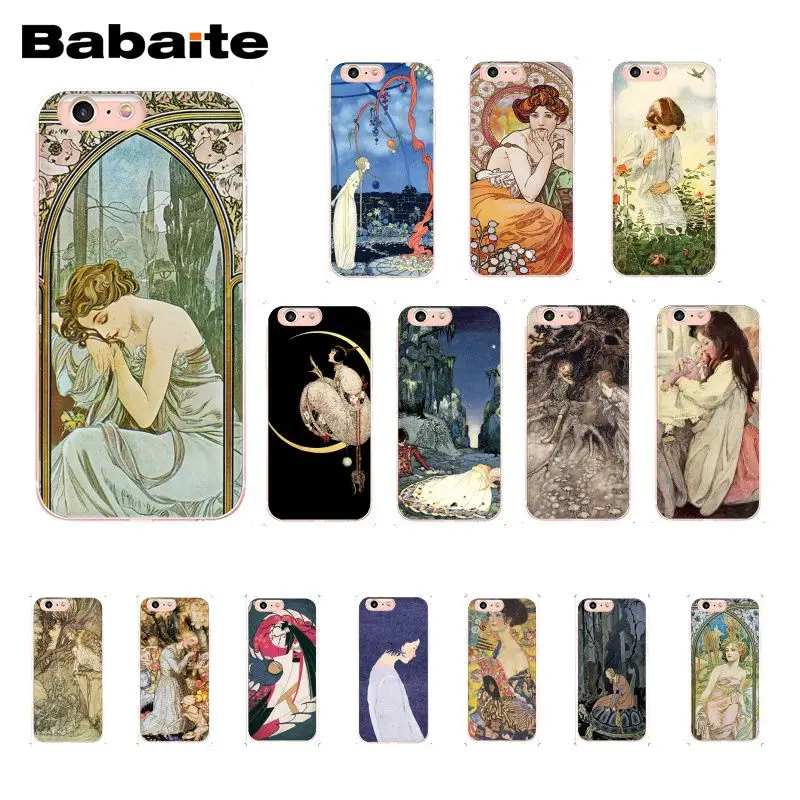 Babaite художественный плакат ALPHONSE MUCHA Тонкий чехол для телефона для iphone 11 Pro 11Pro Max X XS MAX 6 6s 7 7plus 8 8Plus 5 5S SE XR