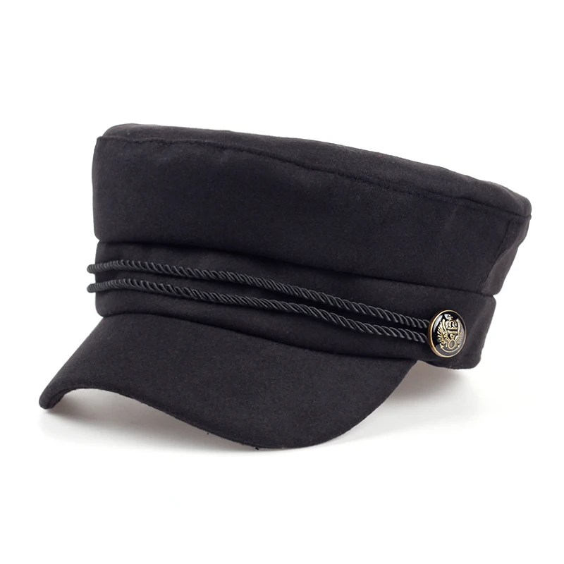 

Fashion Blank Black High Quality Newsboy Caps for Women Spring Autumn Winter Hats Felt Cap Winter Ladies Black Hat Beret Cap