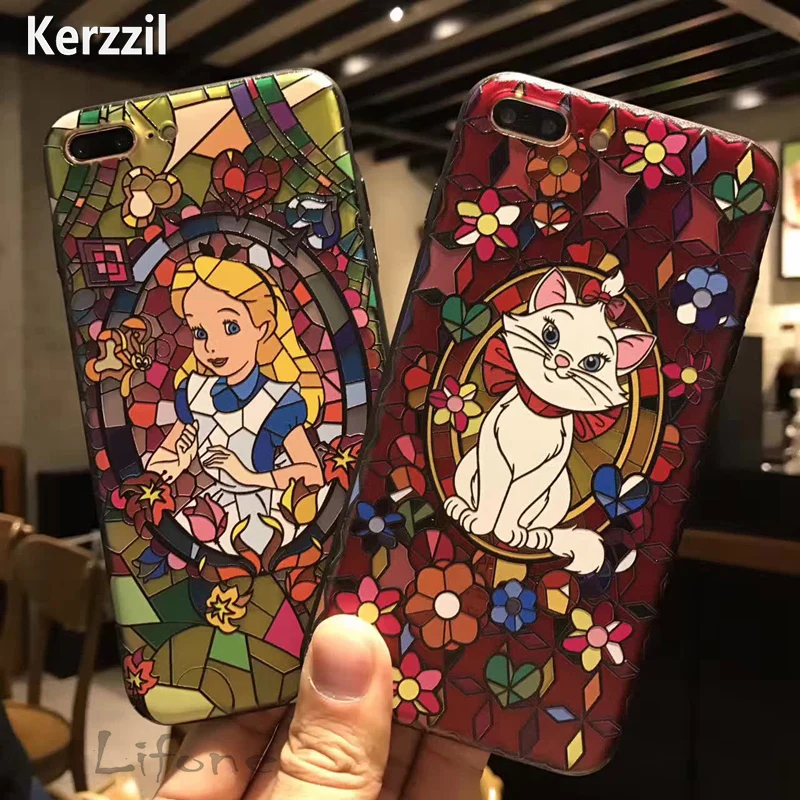 Kerzzil 3D рельефный милый чехол принцессы русалки для IPhone 7 6 6S Plus матовый телефона с