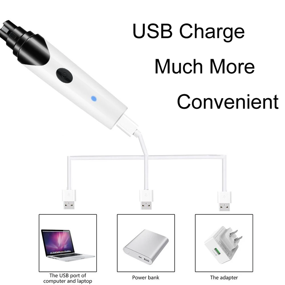 Перезаряжаемая машинка для стрижки ногтей для собак с зарядкой от usb, машинка для стрижки ногтей для домашних животных, бесшумная электрическая машинка для стрижки собак, кошек, лап, инструменты для ухода за ногтями