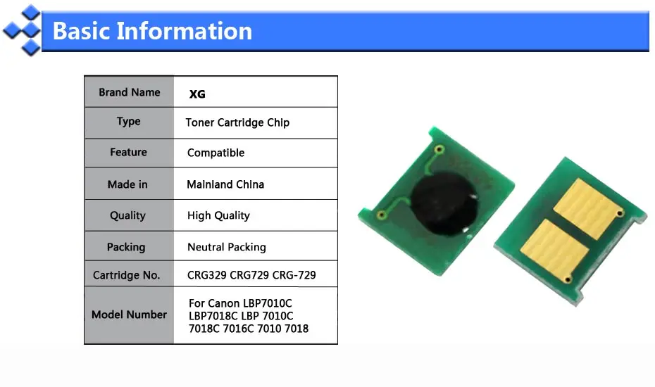 5 компл. CRG 329 729 совместимый тонер-картридж чип замена для Canon I-sensys LBP7010C LBP7018C LBP7010 LBP 7010C 7018 7018C