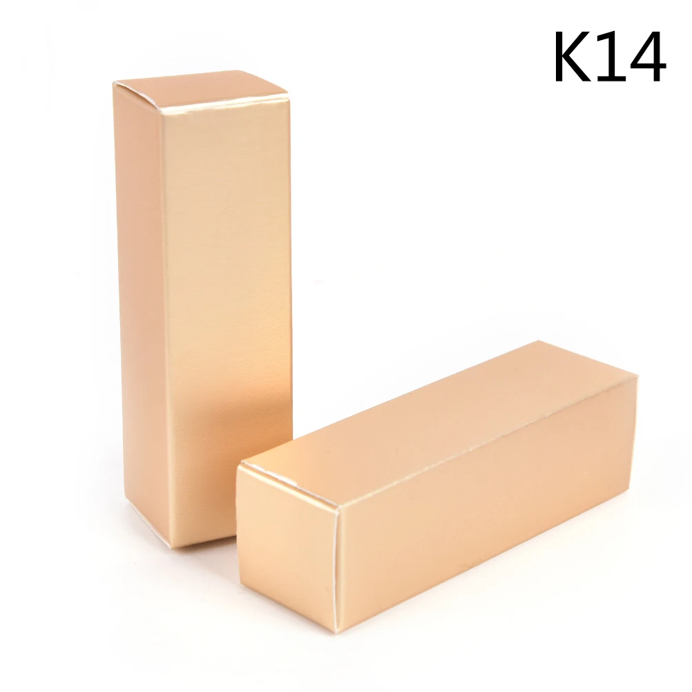 K14 10 шт./лот, 5 г, 5 мл, тюбик для бальзама для губ, картонная коробка, тюбик для губной помады, DIY упаковочная коробка, цветная крафт-бумага, подарок 25*25*88 мм - Цвет: K14