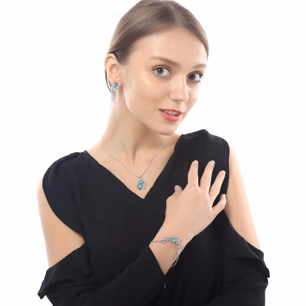 Комплект из колье серёг и браслета с австрийским кристаллом|jewelry swivel|necklace pyramidjewelry