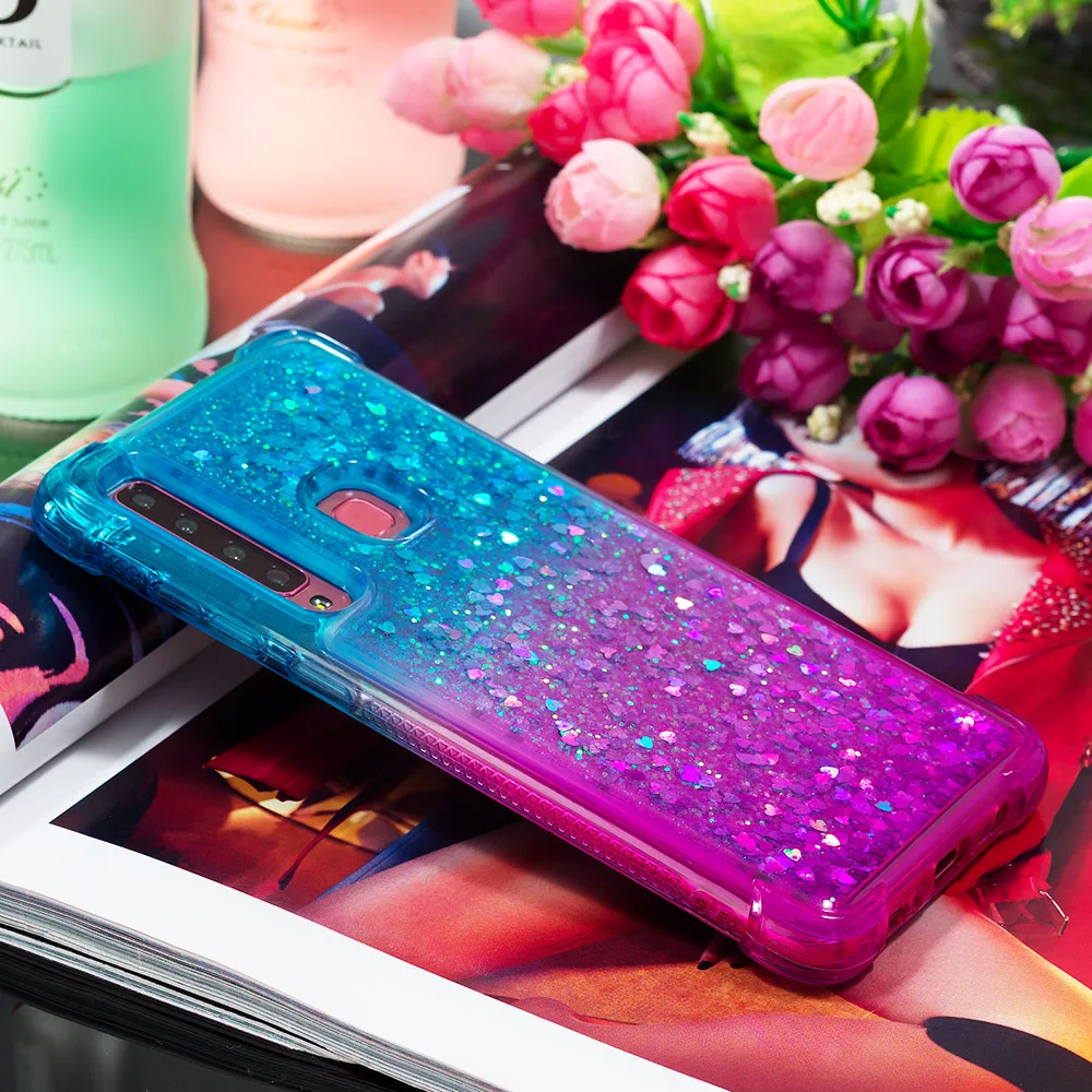 Градиент Блестящий Жидкий чехол для samsung Galaxy A9 A920F A920 SM-A920F Coque для samsung A9 динамический песок крышка
