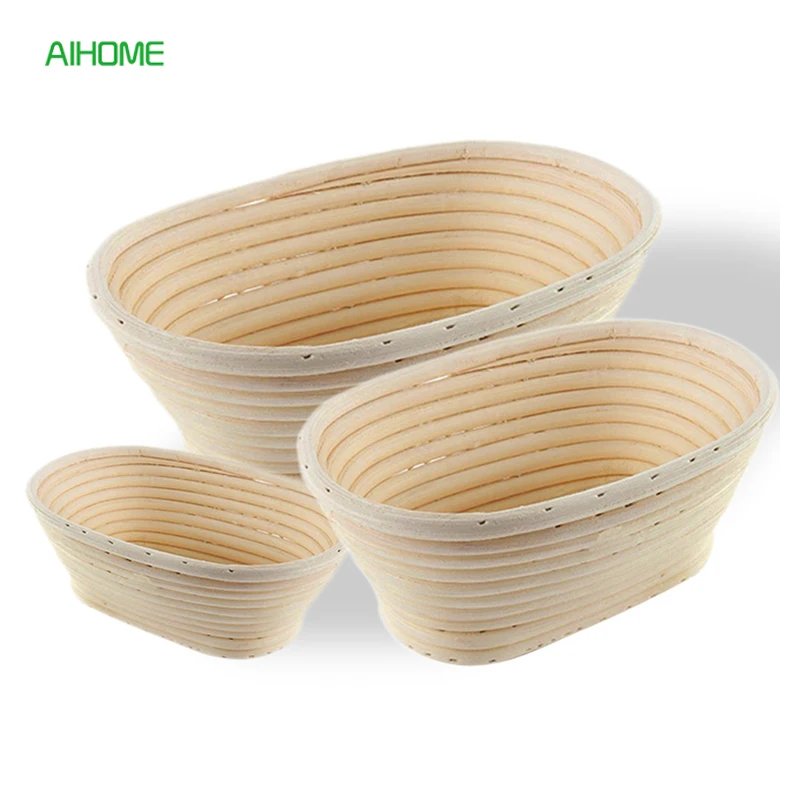 S M L Oval Rattan Dough Proofing Basket Bread Proving Blooming Banneton Brotform Baking Tools | Дом и сад