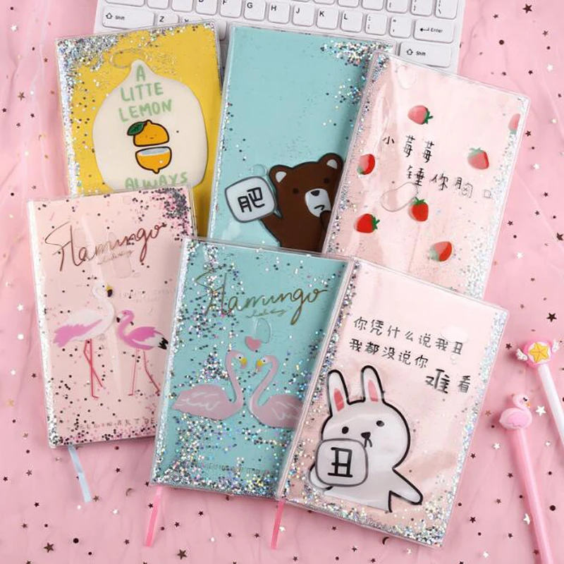 ПВХ масло шлифовки блесток ноутбук японский и корейский девушка сердце счета