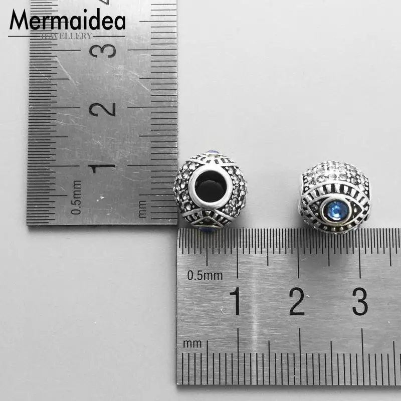 DIY бусины Nazar's Eye Charm 5 мм отверстие Модные посеребренные ювелирные изделия