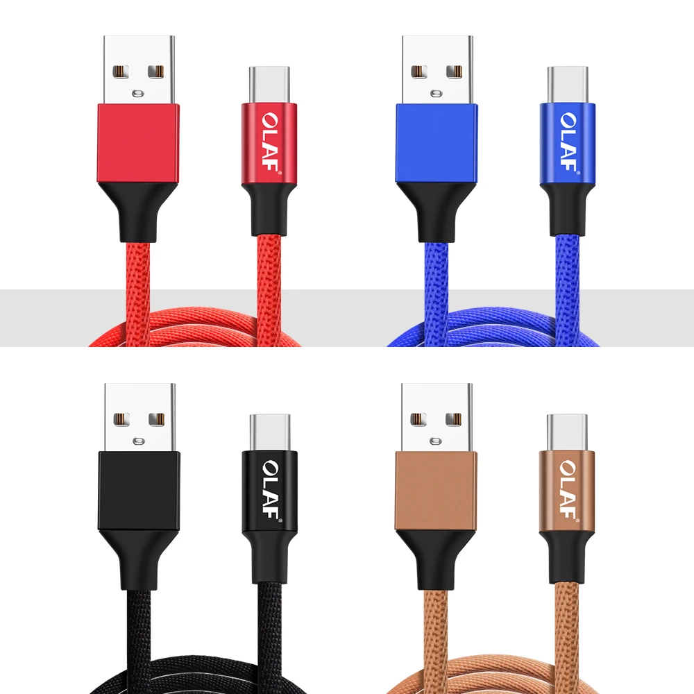 Олаф usb type-C кабель для samsung Galaxy S9 S8 Note 9 8 Plus Быстрая зарядка USB C кабель для Xiaomi Mi 5 8 A2 usb type-C шнур