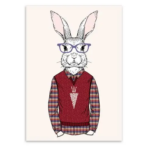 Модные Животные Жираф Зебра Лошадь винтажный художественный печатный плакат