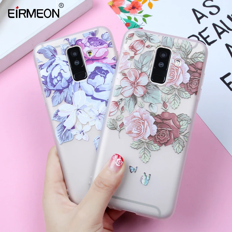 Case For Samsung Galaxy J4 J6 2018 EU Edition A5 2017 J2 J3 J5 J7 A3 A7 2016 A8 A6 Plus S8 S7 Edge S9 Flower Cases |