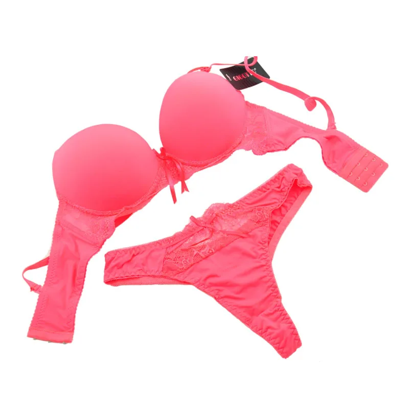 Модные пикантные комплект бикини с бюстгальтером бесшовные пуш ап глубоким