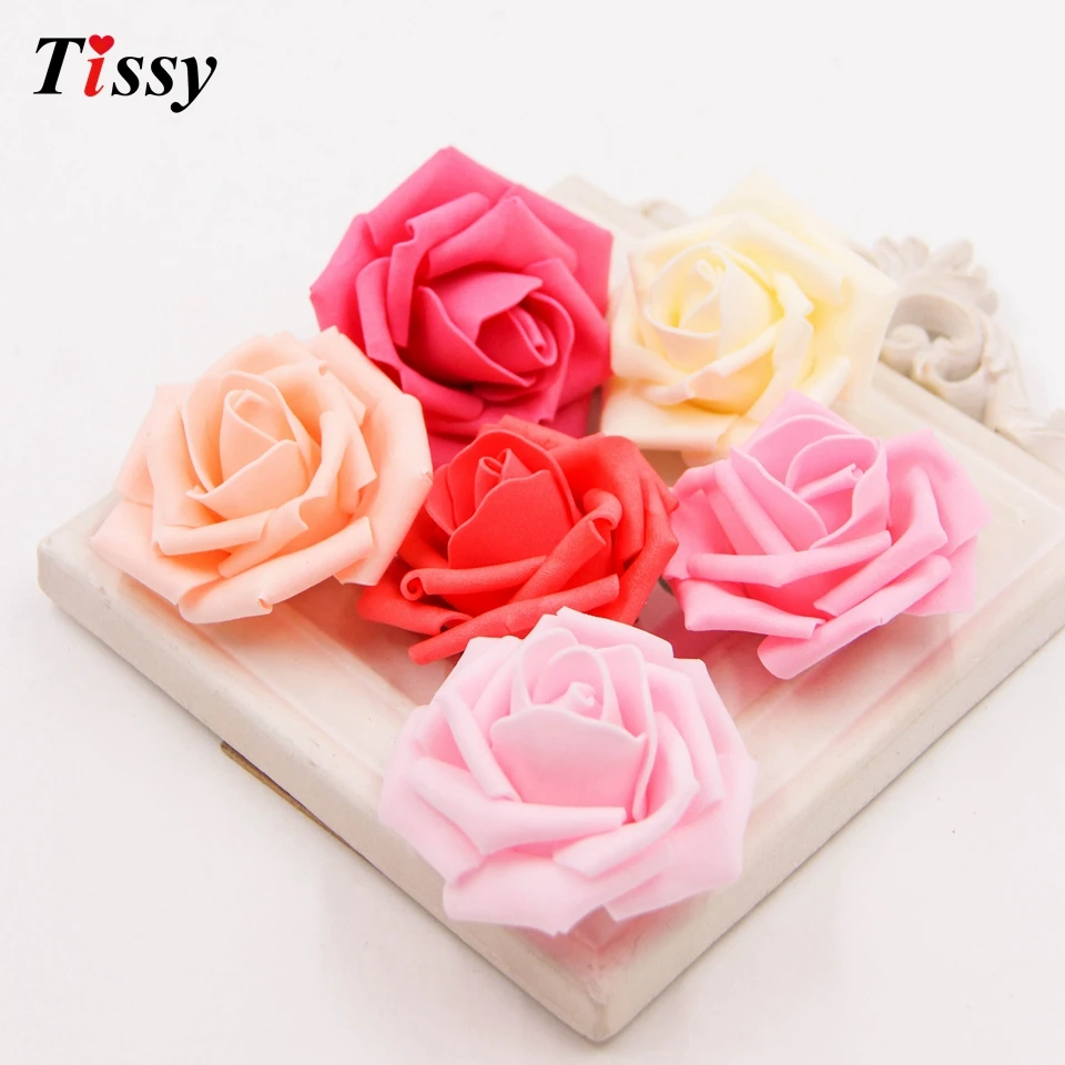 100 шт. искусственных роз пены для дома и Свадебные украшения цветочных головок