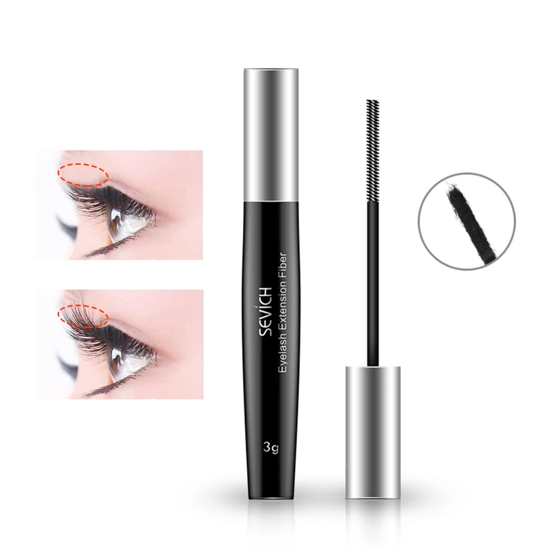 only silk fiber Sevich Eyelash Beauty Makeup set 2 pcs Mascara+ 4D Silk Fiber Waterproof Cosmetic Length Extension Black Eyelash Long Lasting - Цвет: only silk fiber