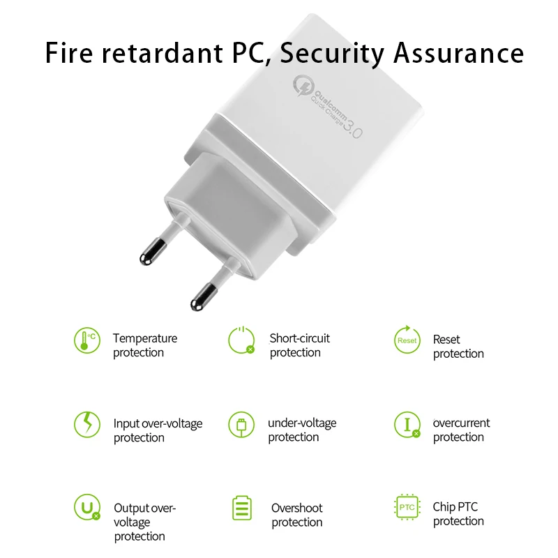 Зарядное устройство USB 4 порта Quick Charge 3 0 для samsung iPhone XiaoMi настенный мобильный