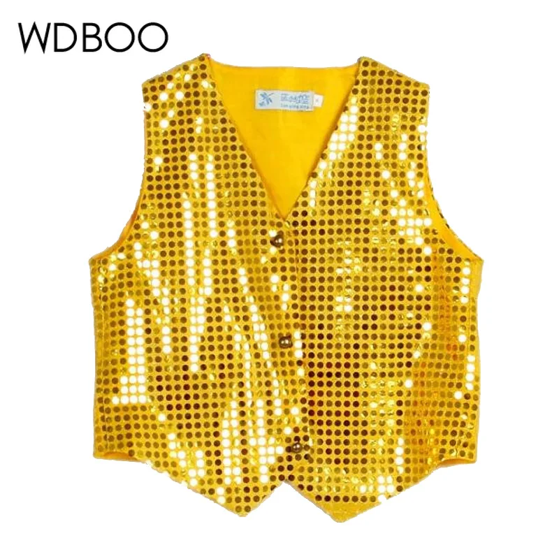 WDBOO джазовый жилет для мальчиков детская блестящая одежда костюм выступления