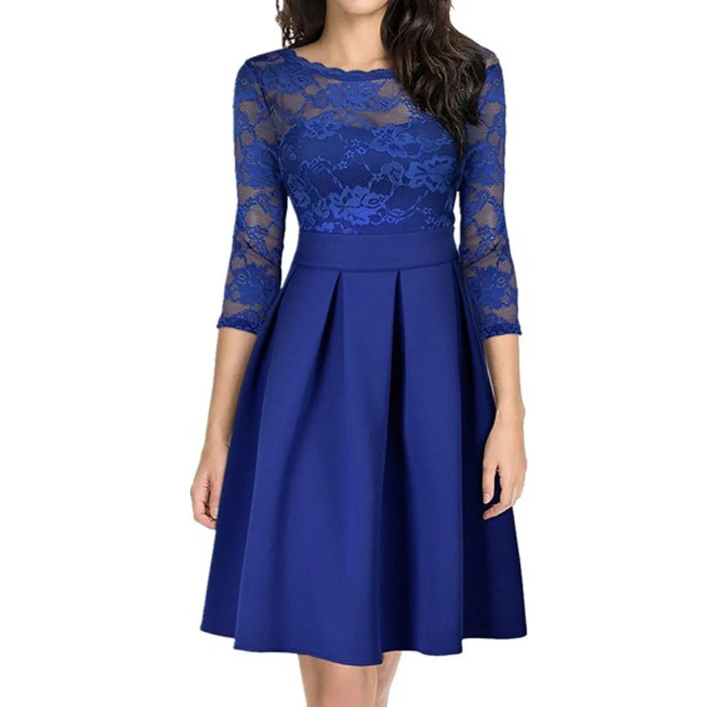 Женское платье винтажное кружевное с вырезом бодикон три четверти в стиле