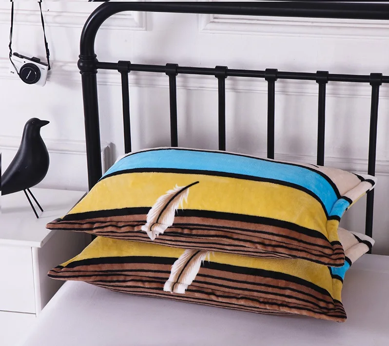 2pcs Pillowcase-15 2 шт. фланелевые наволочки с принтом зимняя мягкая теплая плотная Коралловая флисовая наволочка 48*74 см - Цвет: 2pcs Pillowcase-15