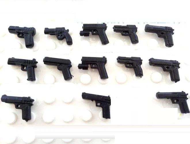 

Пистолеты MOC DIY 13 шт./компл., армейский спецназ, аксессуары для полицейского, военного оружия, детали фигурок Playmobil City, оригинальные блоки, мин...