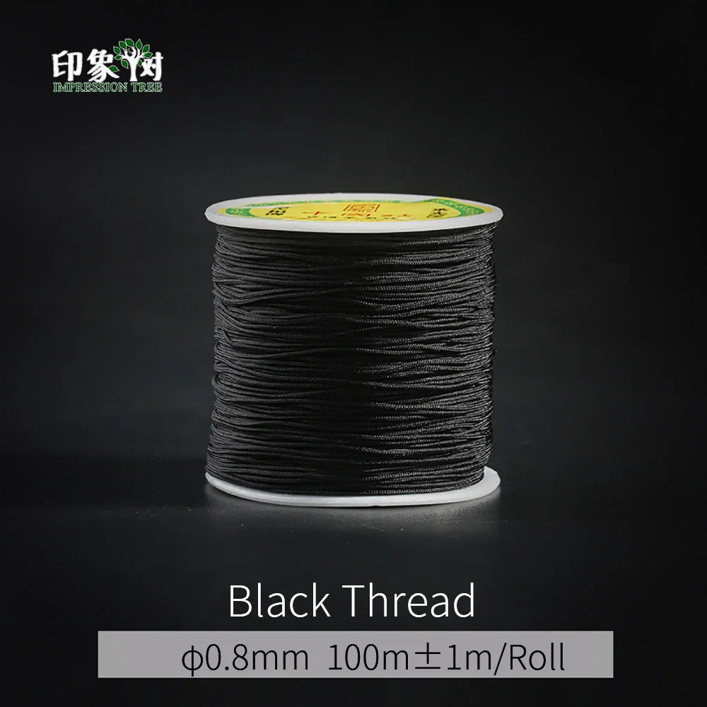 Black 100 м/пластиковый рулон 0,8 мм Разноцветные нейлоновые веревки для макраме DIY кисточка браслет для бисероплетения китайские узлы нить для изготовления ювелирных изделий 405 - Цвет: Black