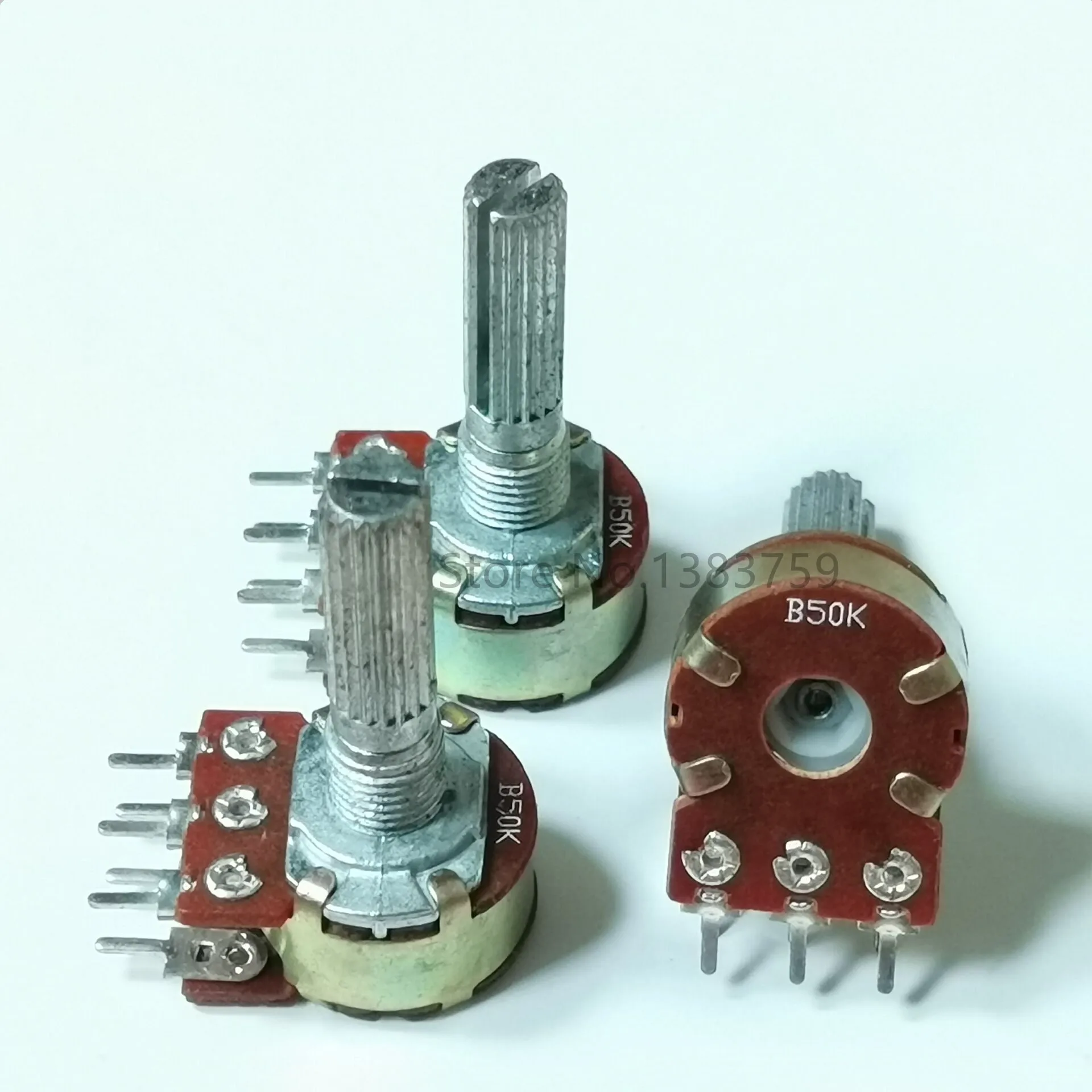 5pcs 16/148 type Stereo channel potentiometer B50K sawtooth shaft length 25MM | Обустройство дома