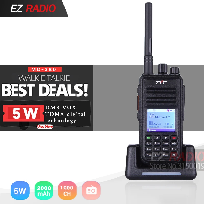 TYT MD 380 DMR радиоустройство 1/2 UHF VHF Двухдиапазонная 5 Вт цифровая рация md380|Рации| |