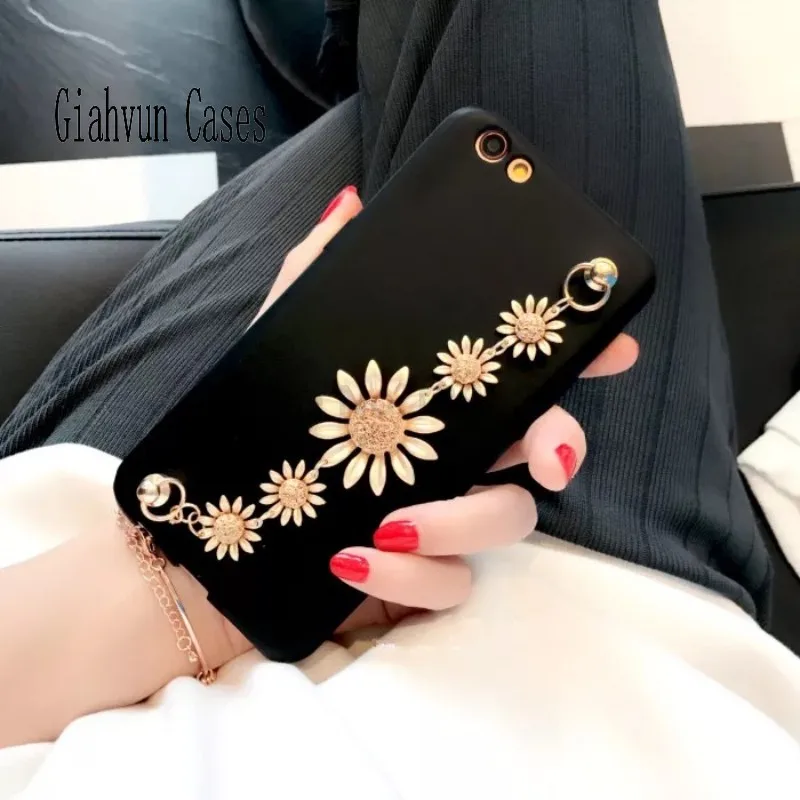 Живопись золото Дейзи кисточкой браслет bling кристалл алмаза Мягкий ТПУ тонкий