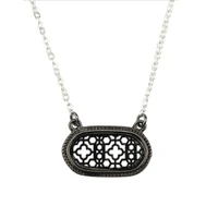 2020 hot fashion two tone cutouts quatrefoil motif oval choker necklaces pendant for women famous brand jewelry