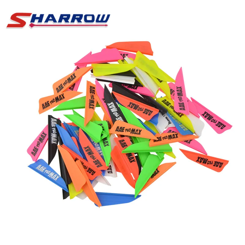 

50Pcs 1.75" Archery Arrow Right Wing Shield Plastic Feather Rubber Vanes Fletches For Bow Arrow DIY Hunting Shooting Accessories