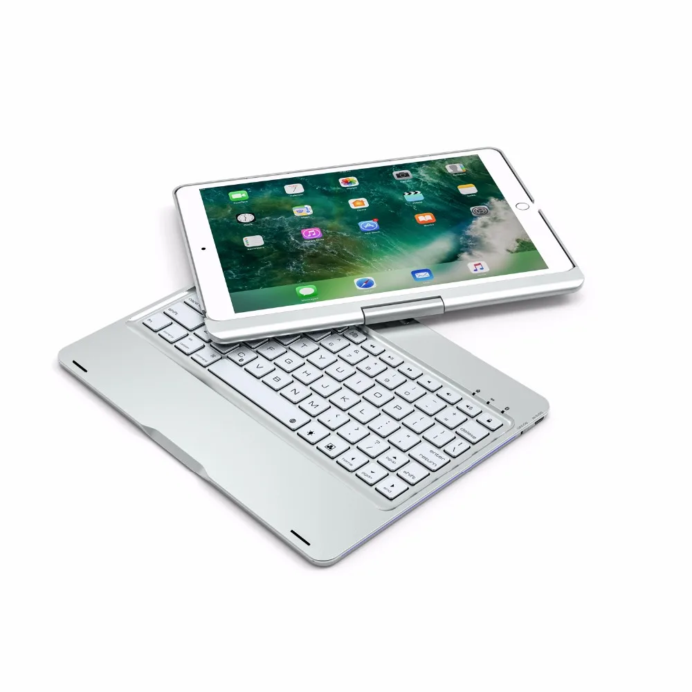 Чехол для iPad Pro 10,5 вращение на 360 градусов 7 цветов подсветка Беспроводная Bluetooth клавиатура чехол для iPad Air 3 10,5