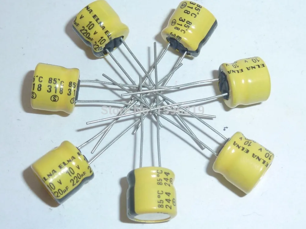 10 шт. 220 мкФ 10V ELNA желтого цвета 8x7 мм 10V220uF аудио конденсатор с алюминиевой