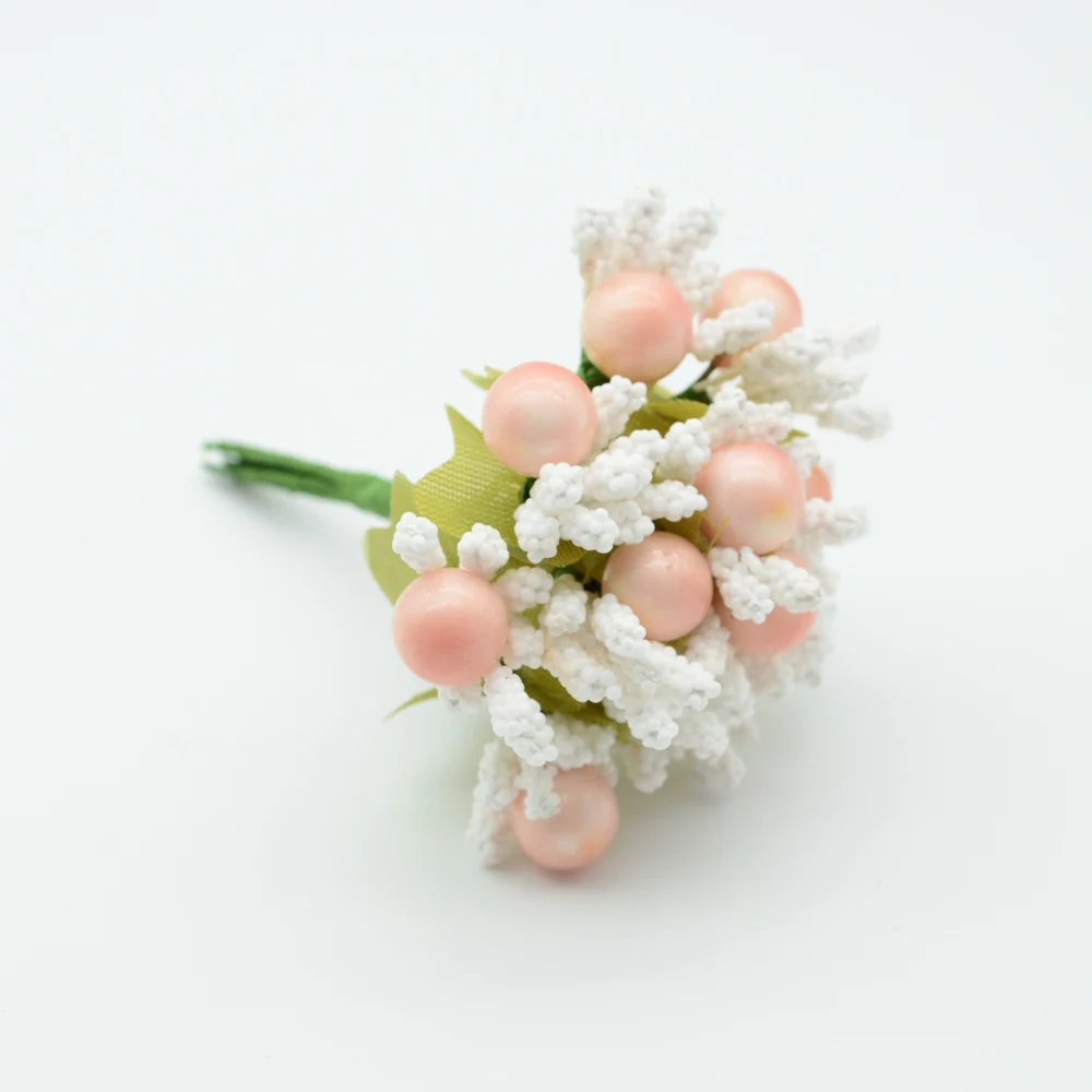 white pink 10 шт. PE тычинка из пенопласта, свадебные аксессуары для домашнего декора, аксессуары для рождества, Нового года, искусственные Рукоделие, сделай сам, венок, подарки, искусственные цветы - Цвет: white pink