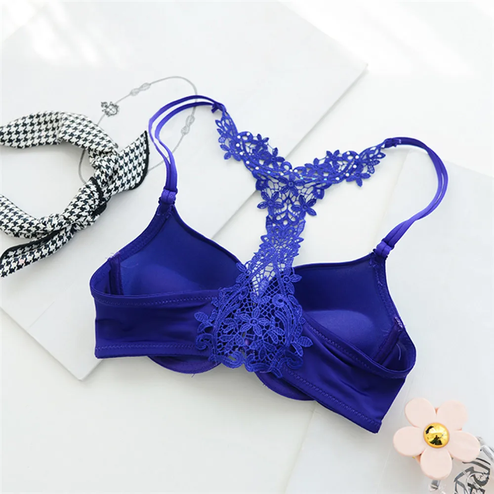 Женский сексуальный кружевной бюстгальтер пуш ап однотонный на косточках