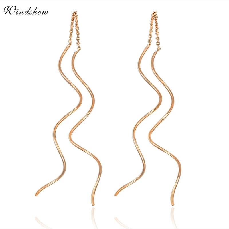 Розовое золото цвет Thead Двусторонняя вихревая звеньевая цепочка свисающие