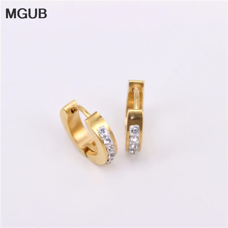 Серьги кольца MGUB женские из нержавеющей стали ювелирные украшения с кристаллами